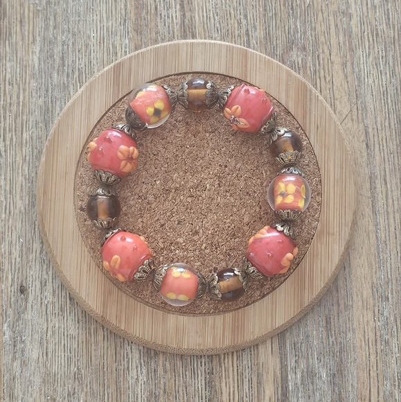 Vintage Art Deco Hand Crafted Stretchy Beaded Bracelet. - Picture 6 of 6